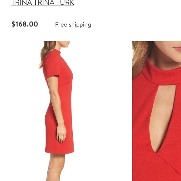 NWT- Trina Turk Campari Red Choker Dress, 6 - Picture 9 of 13